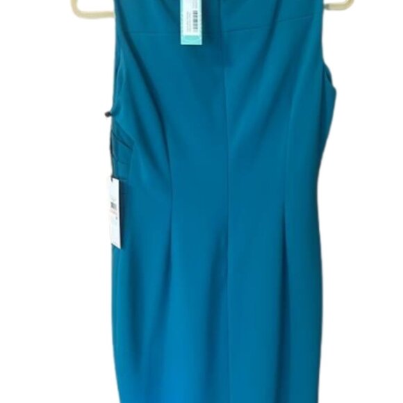 Calvin Klein Teal Sheath Dress | Work to Cocktail | Timeless Classic - Picture 7 of 8